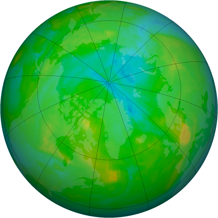 Arctic ozone map for 24 July 1986